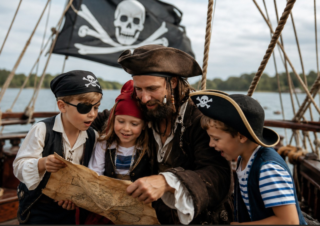 Piráti hlásí volnou kajutu! Třílůžkový pokoj na táboře Poslův Mlýn I.