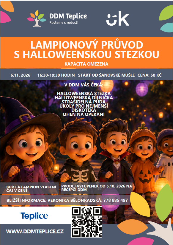 Lampionový průvod s halloweenskou stezkou