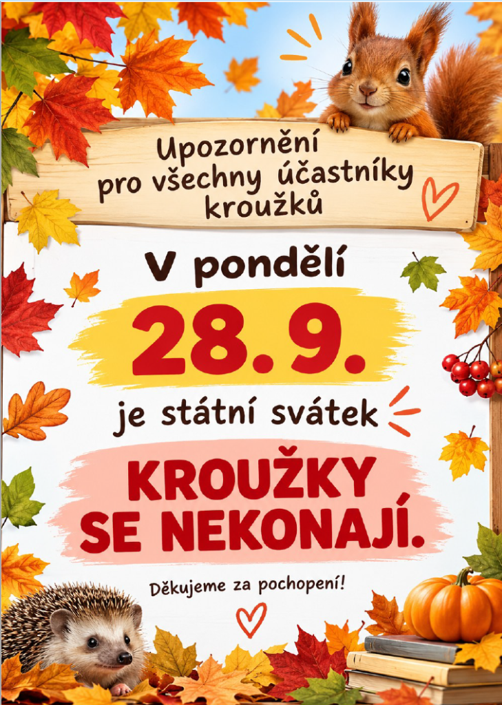 V pondělí je státní svátek - máme zavřeno