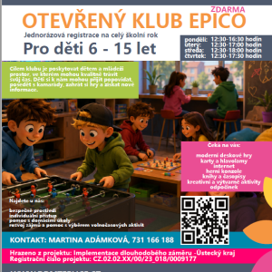Otevřený klub EPICO  otevřen